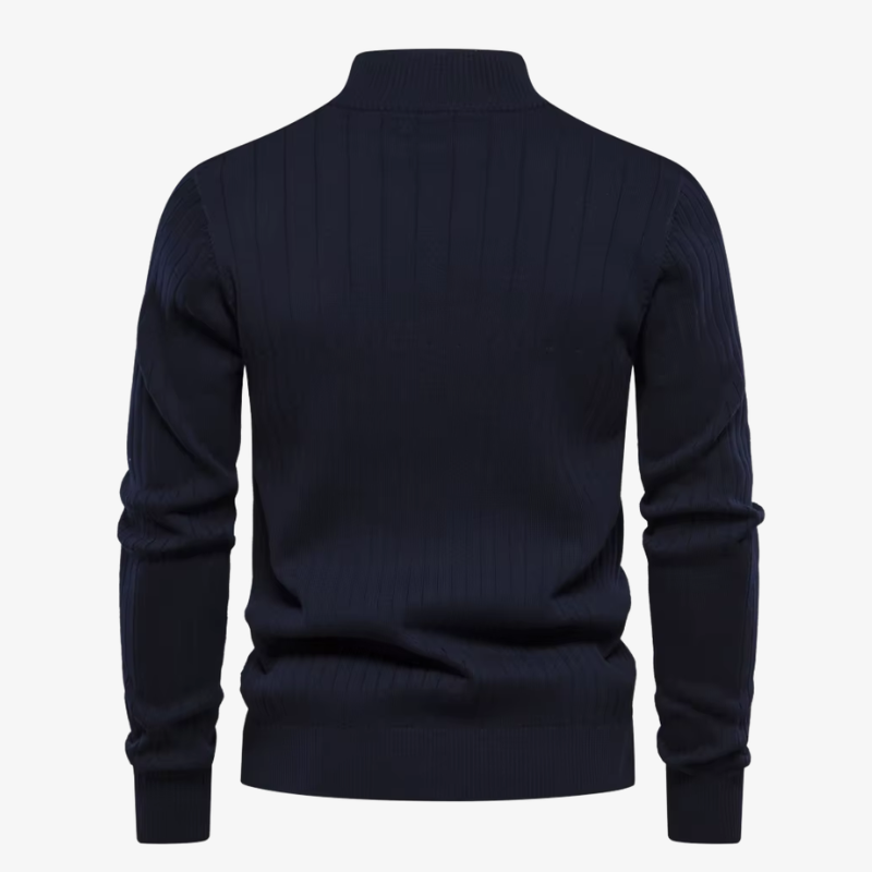 Maglione in maglia a coste Gstaad premium con mezza zip