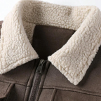Füssen Gefütterte Fliegerjacke in Wildleder-Optik mit Sherpa-Kragen