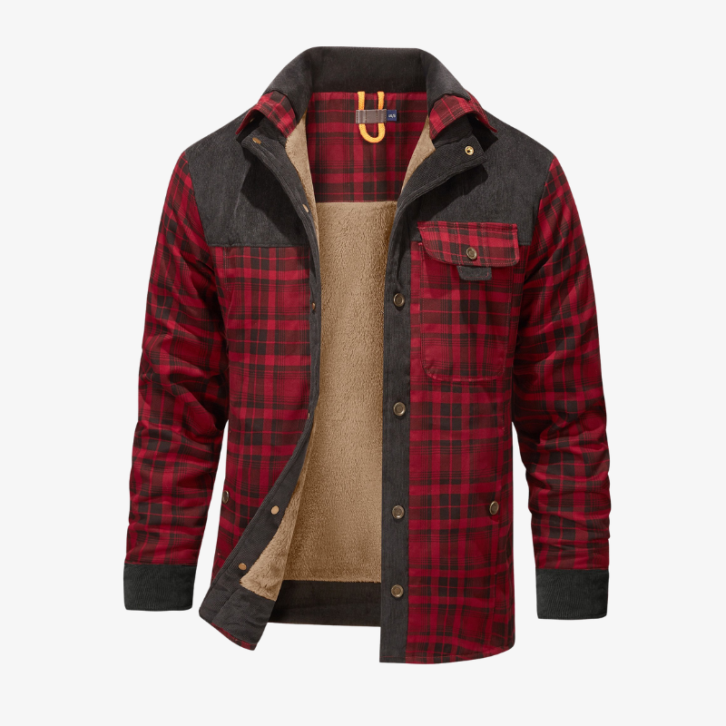 Garmisch Gefütterte Holzfäller-Hemdjacke mit Teddy-Fleece