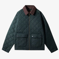 Münster Klassische Steppjacke mit Rautenmuster und Cordkragen