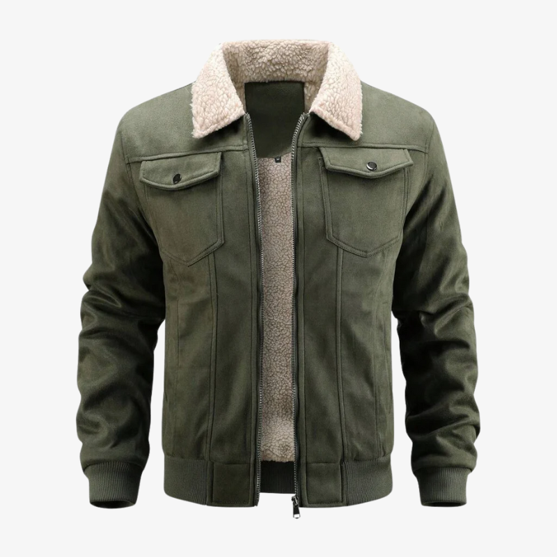 Füssen Gefütterte Fliegerjacke in Wildleder-Optik mit Sherpa-Kragen