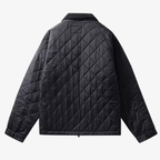 Münster Klassische Steppjacke mit Rautenmuster und Cordkragen