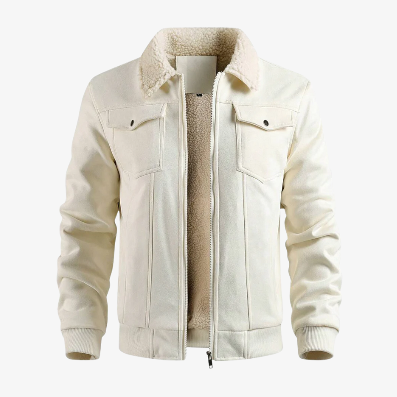 Füssen Gefütterte Fliegerjacke in Wildleder-Optik mit Sherpa-Kragen