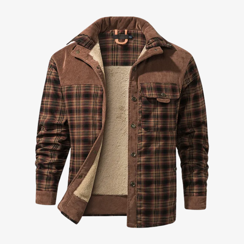 Garmisch Gefütterte Holzfäller-Hemdjacke mit Teddy-Fleece
