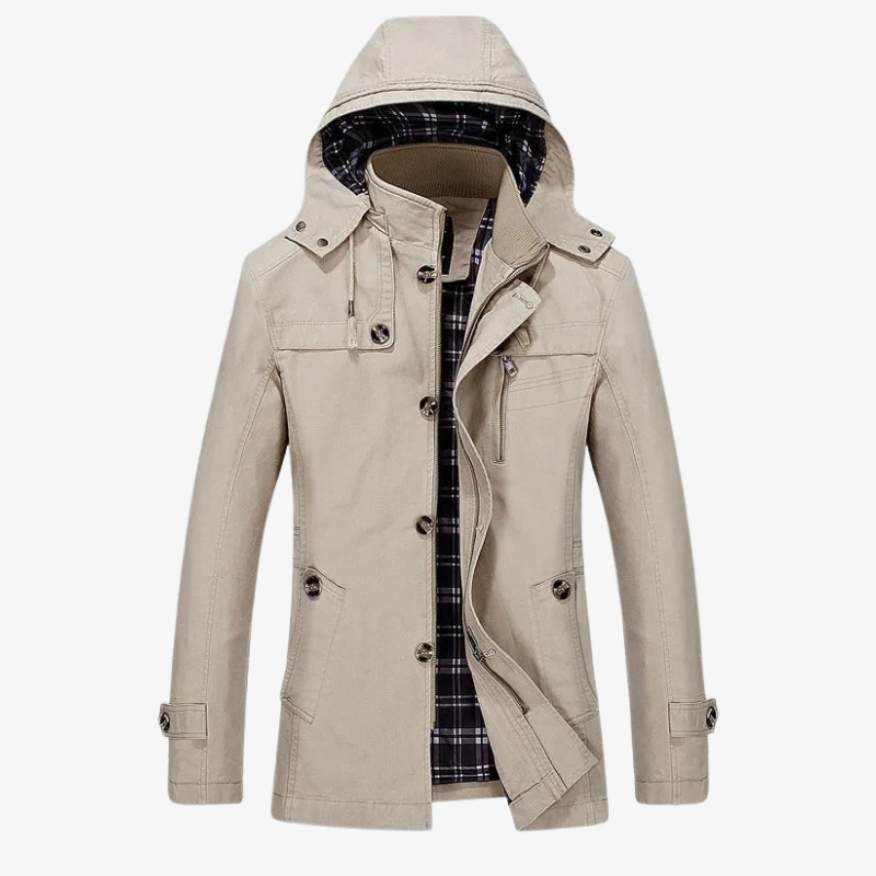 Kiel Robuster Parka mit Kapuze und kariertem Innenfutter