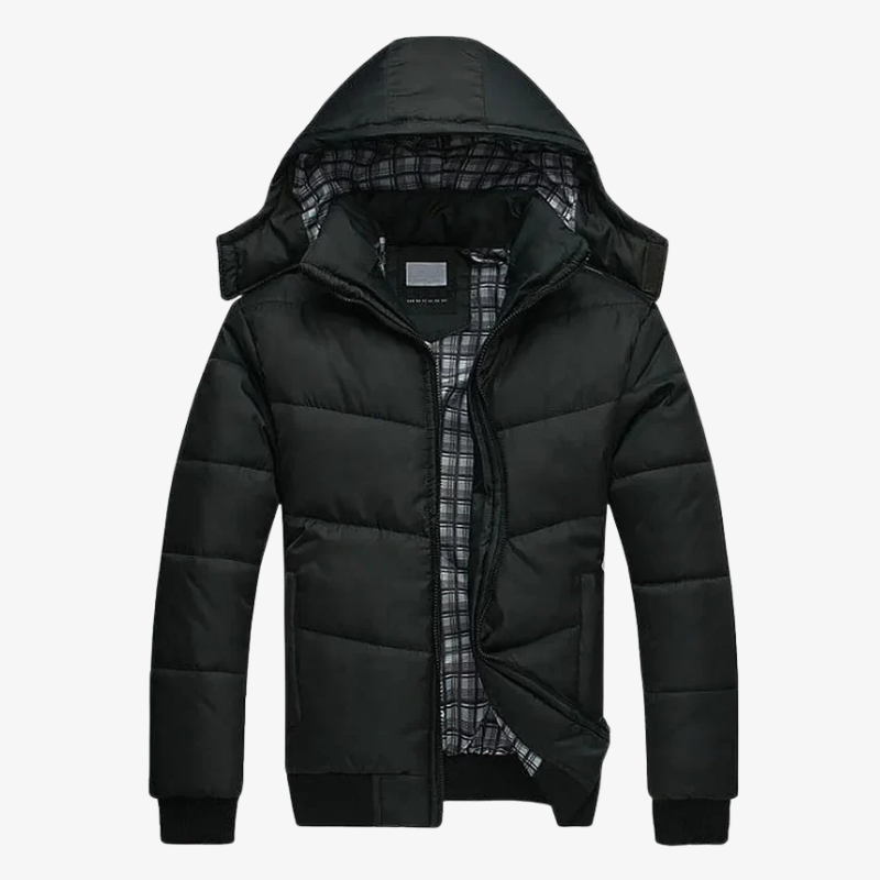 Kassel Warme Steppjacke mit Kapuze und kariertem Innenfutter