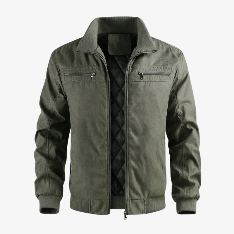 Hamburg Gefütterte Canvas-Freizeitjacke mit Stehkragen