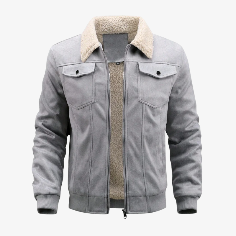 Füssen Gefütterte Fliegerjacke in Wildleder-Optik mit Sherpa-Kragen