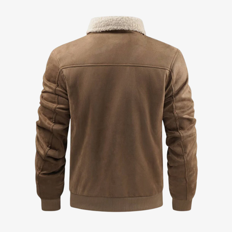 Füssen Gefütterte Fliegerjacke in Wildleder-Optik mit Sherpa-Kragen