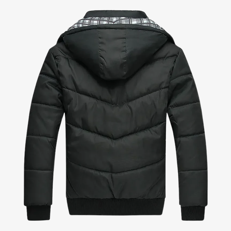 Kassel Warme Steppjacke mit Kapuze und kariertem Innenfutter