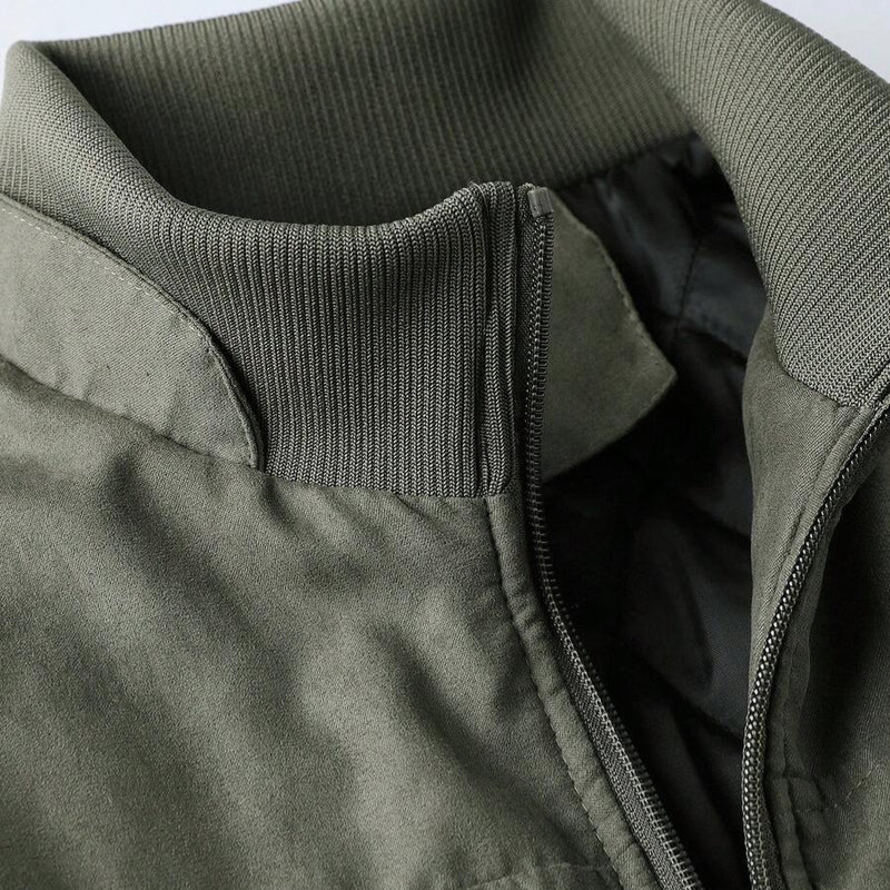 Hamburg Gefütterte Canvas-Freizeitjacke mit Stehkragen