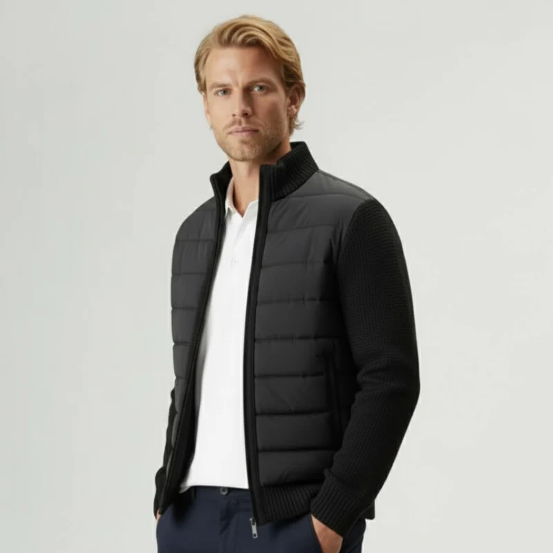 Interlaken Hybrid-Strickjacke mit Stepp-Front