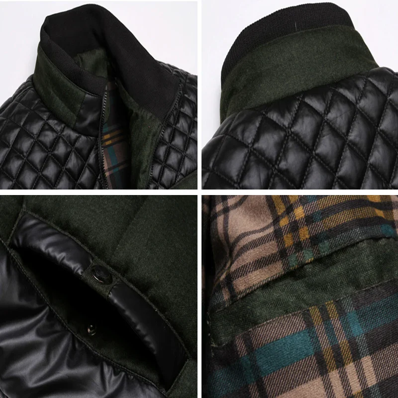 Wolfsburg Markante Winterjacke im Materialmix mit Leder-Details