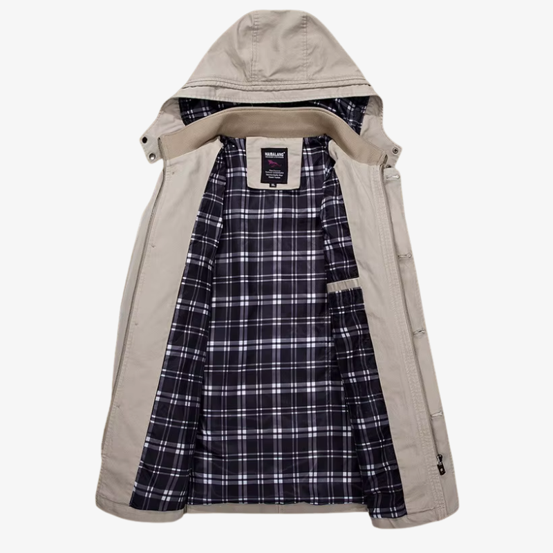 Kiel Robuster Parka mit Kapuze und kariertem Innenfutter