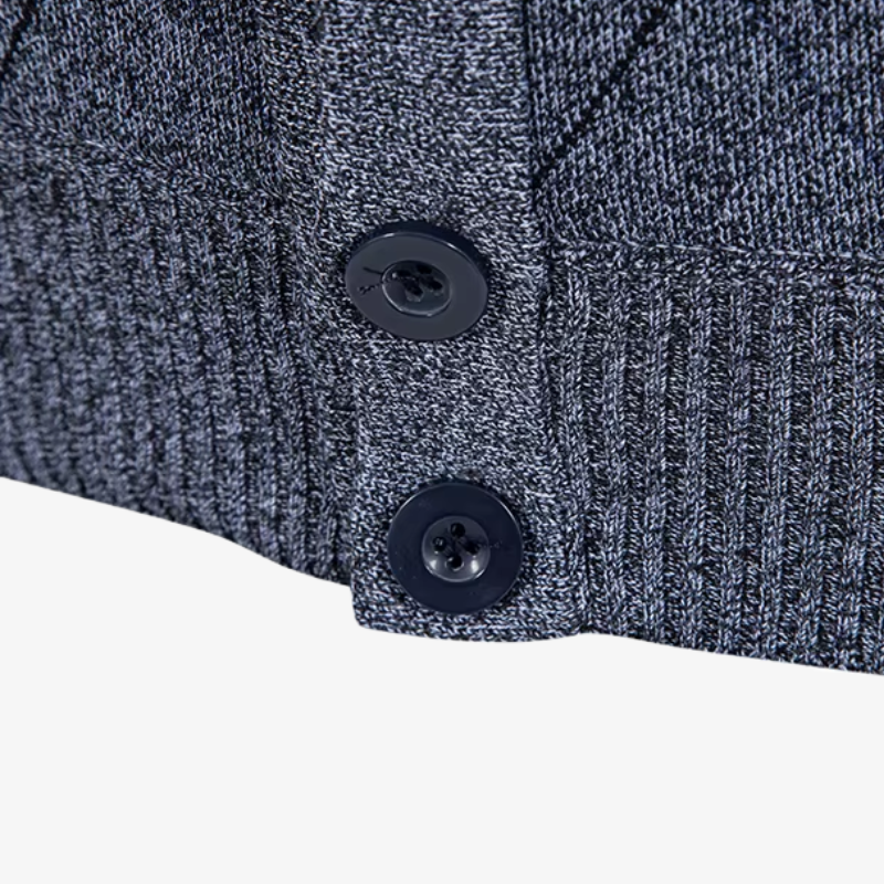 Baden-Baden V-Ausschnitt Cardigan mit Rautenmuster