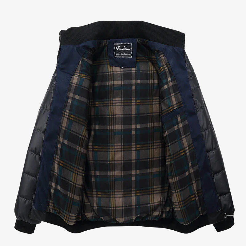 Wolfsburg Markante Winterjacke im Materialmix mit Leder-Details