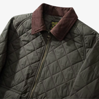 Münster Klassische Steppjacke mit Rautenmuster und Cordkragen
