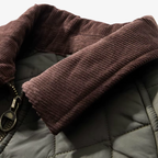 Münster Klassische Steppjacke mit Rautenmuster und Cordkragen