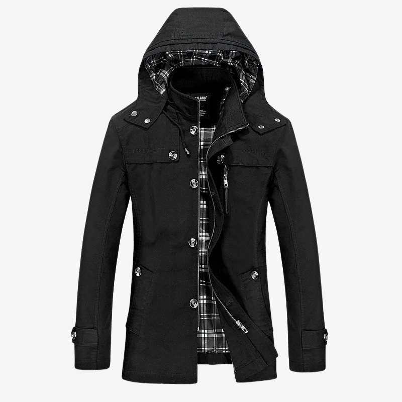 Kiel Robuster Parka mit Kapuze und kariertem Innenfutter