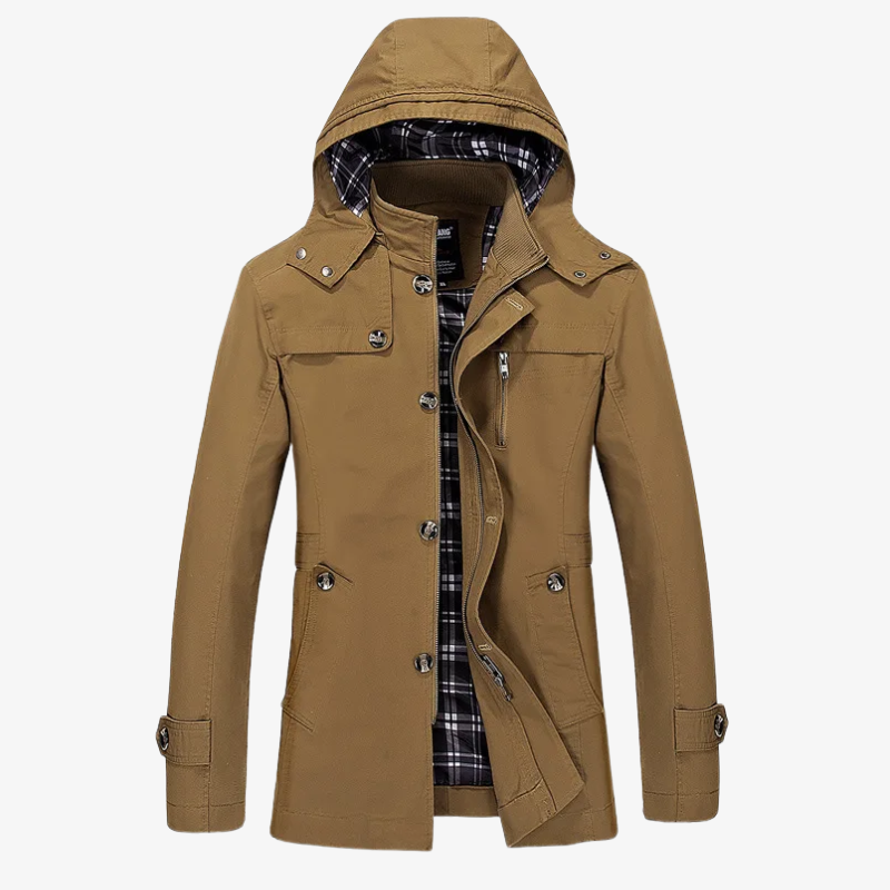 Kiel Robuster Parka mit Kapuze und kariertem Innenfutter
