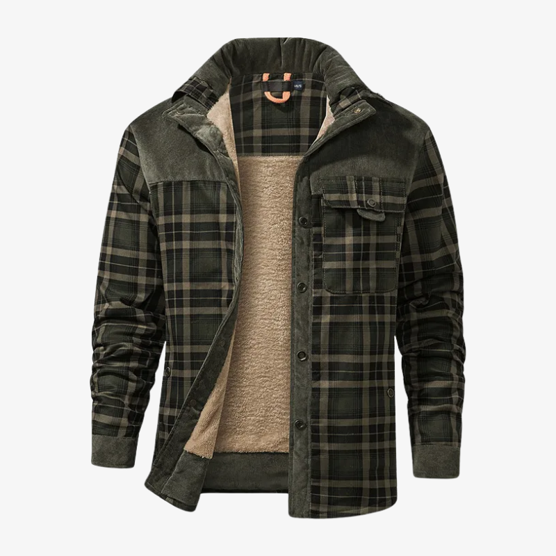 Garmisch Gefütterte Holzfäller-Hemdjacke mit Teddy-Fleece