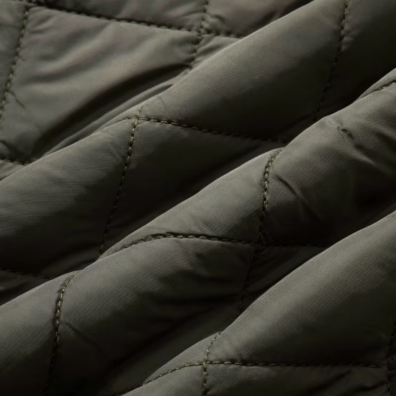 Münster Klassische Steppjacke mit Rautenmuster und Cordkragen