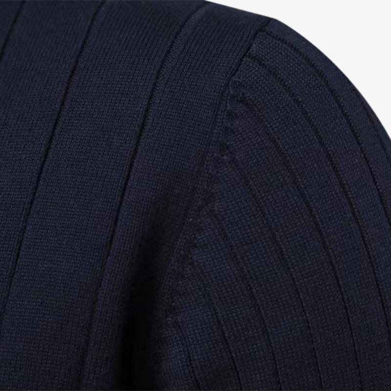 Maglione in maglia a coste Gstaad premium con mezza zip