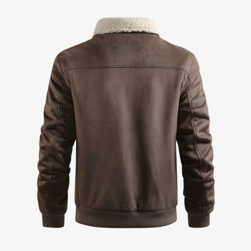 Füssen Gefütterte Fliegerjacke in Wildleder-Optik mit Sherpa-Kragen