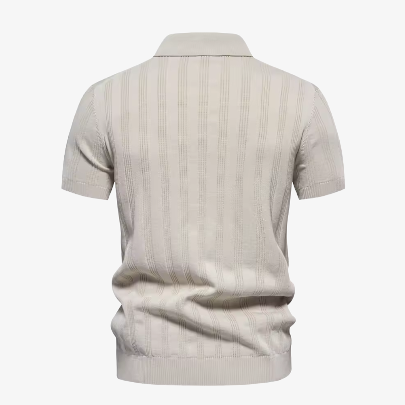 Düsseldorf Elegantes Strick-Polohemd mit Rippstruktur