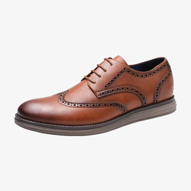 Leipzig Klassischer Brogue-Schnürschuh mit Hybrid-Sohle